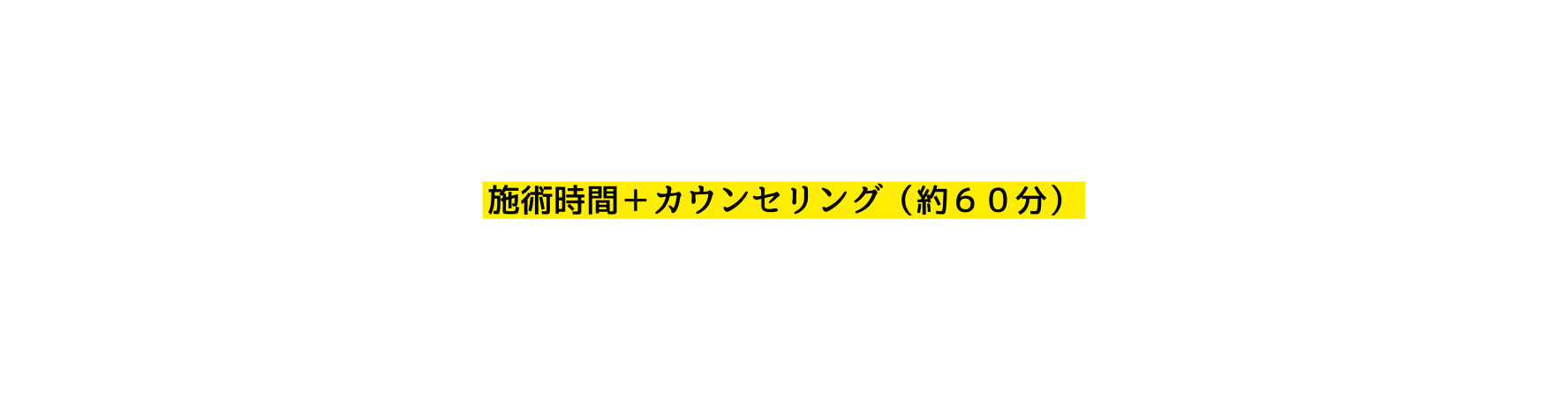 施術時間 カウンセリング 約６０分